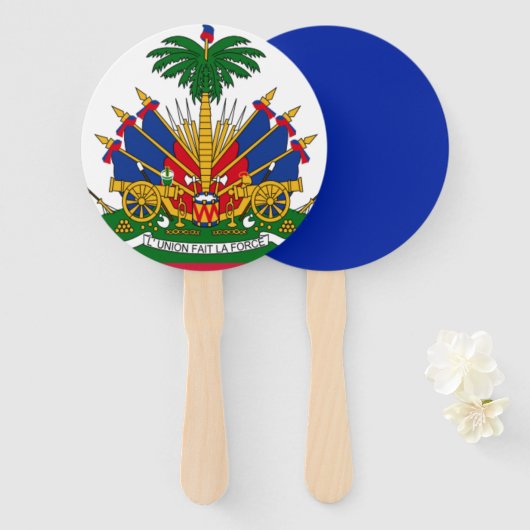 Haitianische Flagge Fächer (Vorne und Hinten)