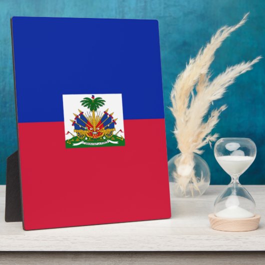 Haitianische Flagge Fotoplatte (Seite)