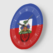 Haitianische Flagge Große Wanduhr (Winkel)
