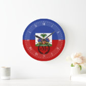 Haitianische Flagge Große Wanduhr (Zuhause)