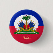 Haitianische Flagge & Haitianisch Mode, Reisen/Spo Button (Vorderseite)
