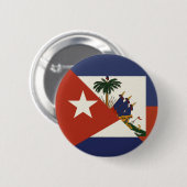 Haitianische Flagge | Haitianischer Kubaner Ayiti  Button (Vorne & Hinten)