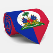 Haitianische Flagge & Haitianisches Geschäft, Patr Krawatte (Gerollt)
