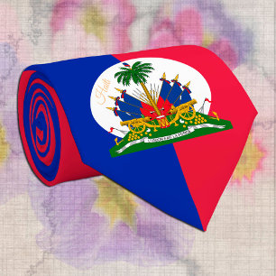 Haitianische Flagge & Haitianisches Geschäft, Patr Krawatte