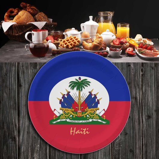 Haitianische Flagge & Haitianisches Party, Geburts Pappteller