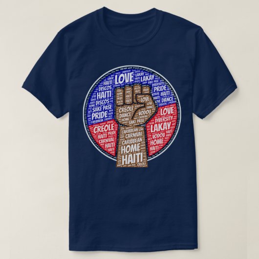 Haitianische Flagge Haitis Pride T-Shirt (Design vorne)