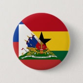 Haitianische Flagge | Half Haiti Ghana Button (Vorderseite)