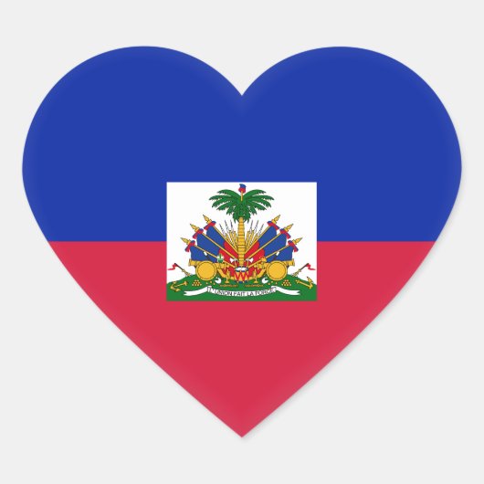 Haitianische Flagge Herz-Aufkleber (Vorderseite)