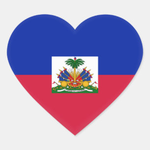 Haitianische Flagge Herz-Aufkleber