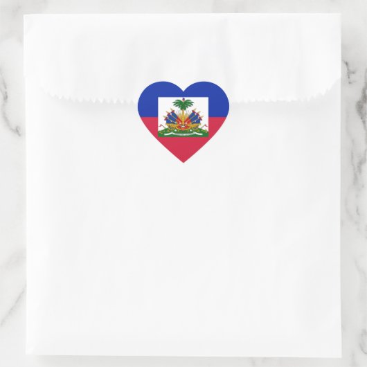 Haitianische Flagge Herz-Aufkleber (Tasche)