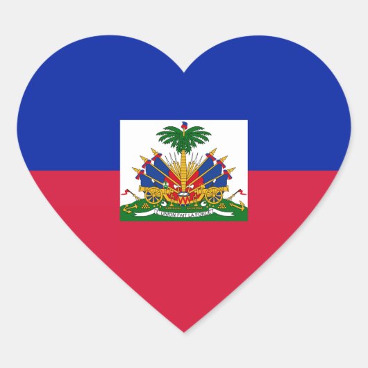 Haitianische Flagge Herz-Aufkleber (Vorderseite)