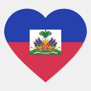 Haitianische Flagge Herz-Aufkleber