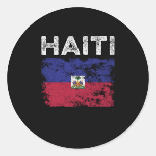 Haitianische Flagge in Not - Haitianische Flagge Runder Aufkleber