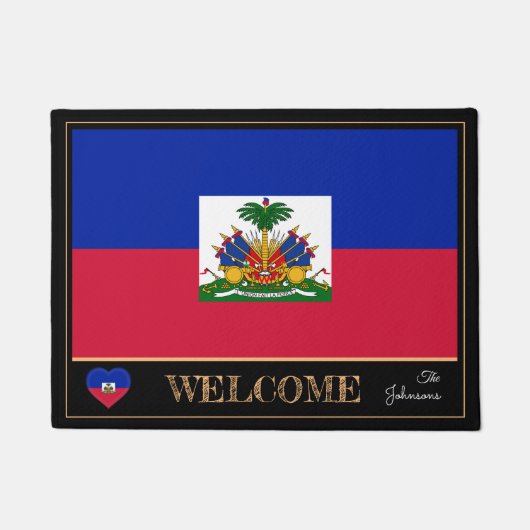 Haitianische Flagge - Matten/Sport Willkommen Fußmatte (Vorderseite)