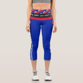 Haitianische Flagge, Mode, Fitness, Sport Capri Leggings (Vorderseite)