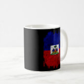 Haitianische Flagge Nou La Distressed Zoe Pfund Ha Kaffeetasse (VorderseiteRechts)