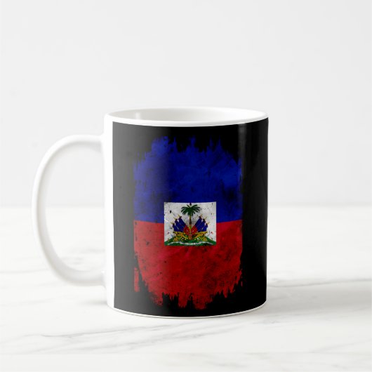 Haitianische Flagge Nou La Distressed Zoe Pfund Ha Kaffeetasse (Links)