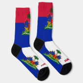 Haitianische Flagge Patriotisch, Nachhaltig Haiti Socken (Rechts)