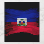 Haitianische Flagge Pinselstrich, Nationalflagge Weinetikett (Einzelnes Label)