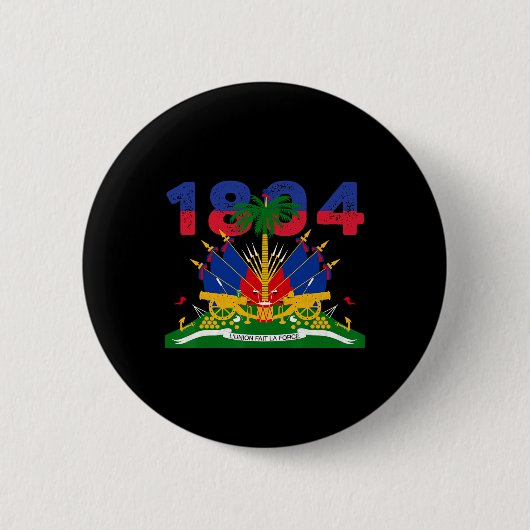 Haitianische Flagge Pride 1804 Unabhängigkeitstag  Button (Vorderseite)