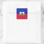 Haitianische Flagge Quadratischer Aufkleber (Tasche)
