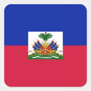 Haitianische Flagge Quadratischer Aufkleber