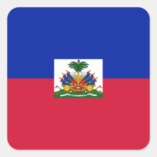 Haitianische Flagge Quadratischer Aufkleber