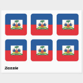 Haitianische Flagge Quadratischer Aufkleber (Blatt)