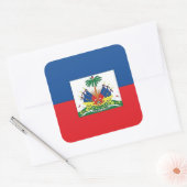 Haitianische Flagge Quadratischer Aufkleber (Umschlag)