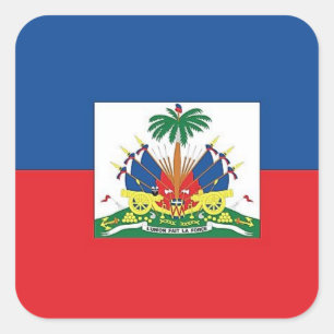 Haitianische Flagge Quadratischer Aufkleber