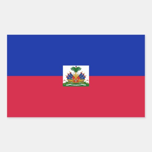 Haitianische Flagge Rechteckiger Aufkleber (Vorderseite)