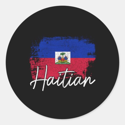 Haitianische Flagge - Roots Runder Aufkleber (Vorderseite)