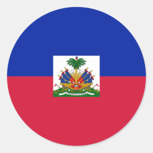 Haitianische Flagge Runder Aufkleber