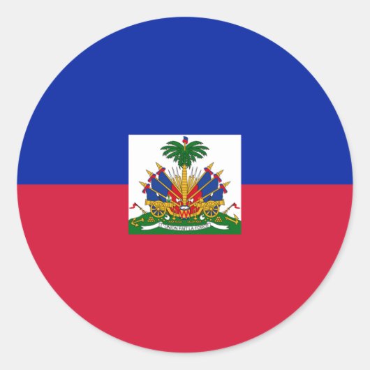 Haitianische Flagge Runder Aufkleber (Vorderseite)