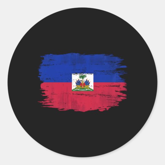 Haitianische Flagge Runder Aufkleber (Vorderseite)