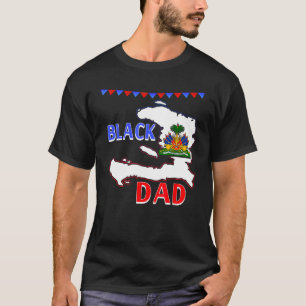 Haitianische Flagge Schwarzer Vater Haiti Daddy Va T-Shirt