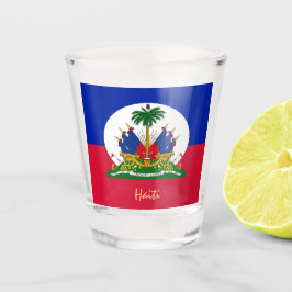 Haitianische Flagge und Haitianischer Landpatriot  Schnapsglas