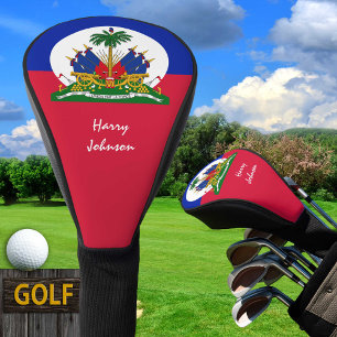 Haitianische Flagge und Mit Monogramm Golf Clubs Headcover