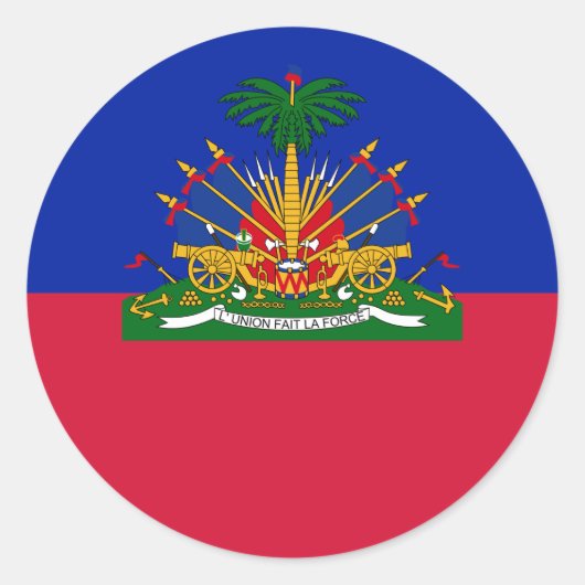 Haitianische Flagge und Wappen, Flagge Haitis Runder Aufkleber (Vorderseite)