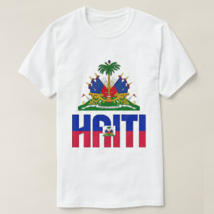 Haitianische Flagge und Wappen Patriotisch T-Shirt