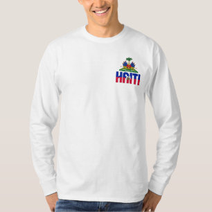 Haitianische Flagge und Wappen Patriotisch T-Shirt