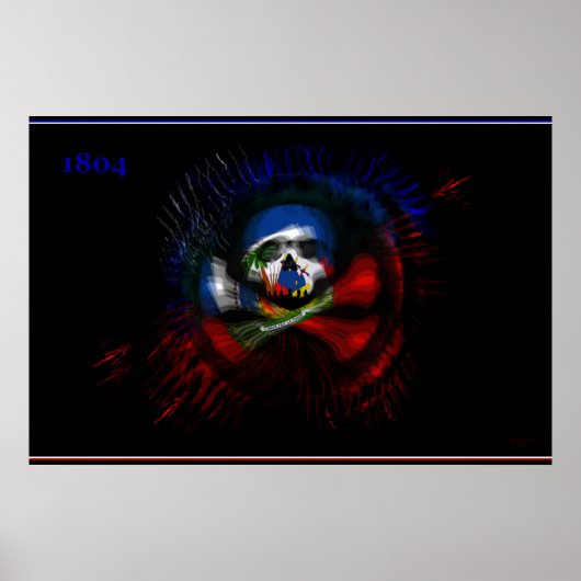 Haitianische Kriegsflagge - DRAPO TOUSSAINT - Drap Poster (Vorne)