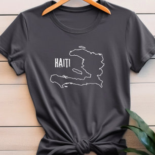 Haitianische Landkarte Grenze Grenze Haitianische  T-Shirt