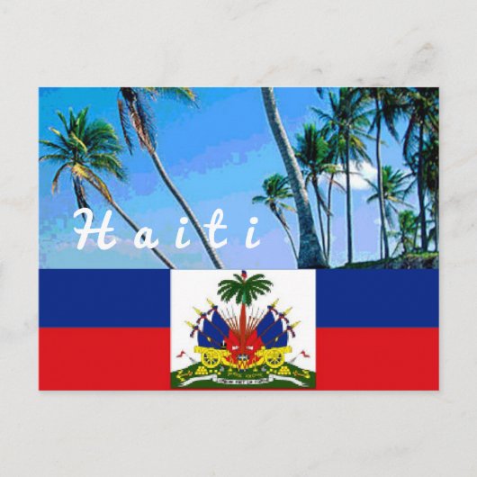 Haitianische Nationalflagge mit Postkarte für trop (Vorderseite)