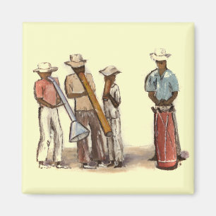 Haitianische Straßen-Musiker Magnet