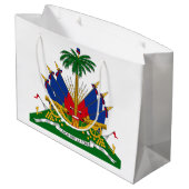 Haitianische Wappen (Haiti) Große Geschenktüte (Rückseite Schrägansicht)