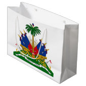 Haitianische Wappen (Haiti) Große Geschenktüte (Vorderseite Schrägansicht)