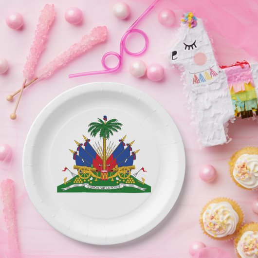 Haitianische Wappen (Haiti) Pappteller (Party)