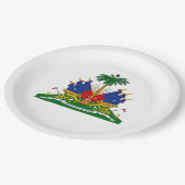 Haitianische Wappen (Haiti) Pappteller (Schrägansicht)