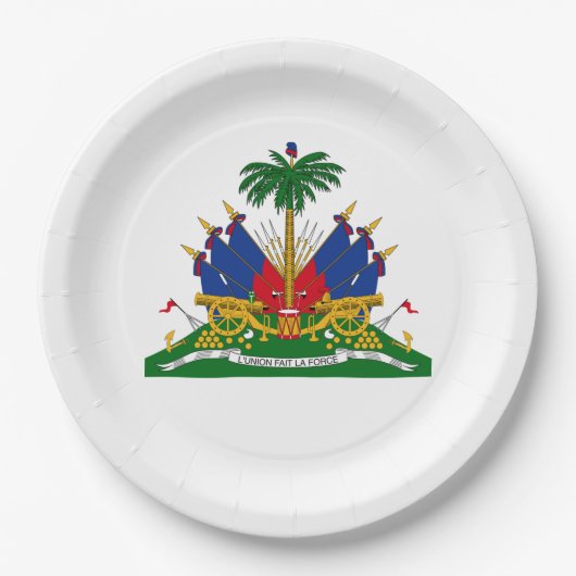 Haitianische Wappen (Haiti) Pappteller (Vorderseite)